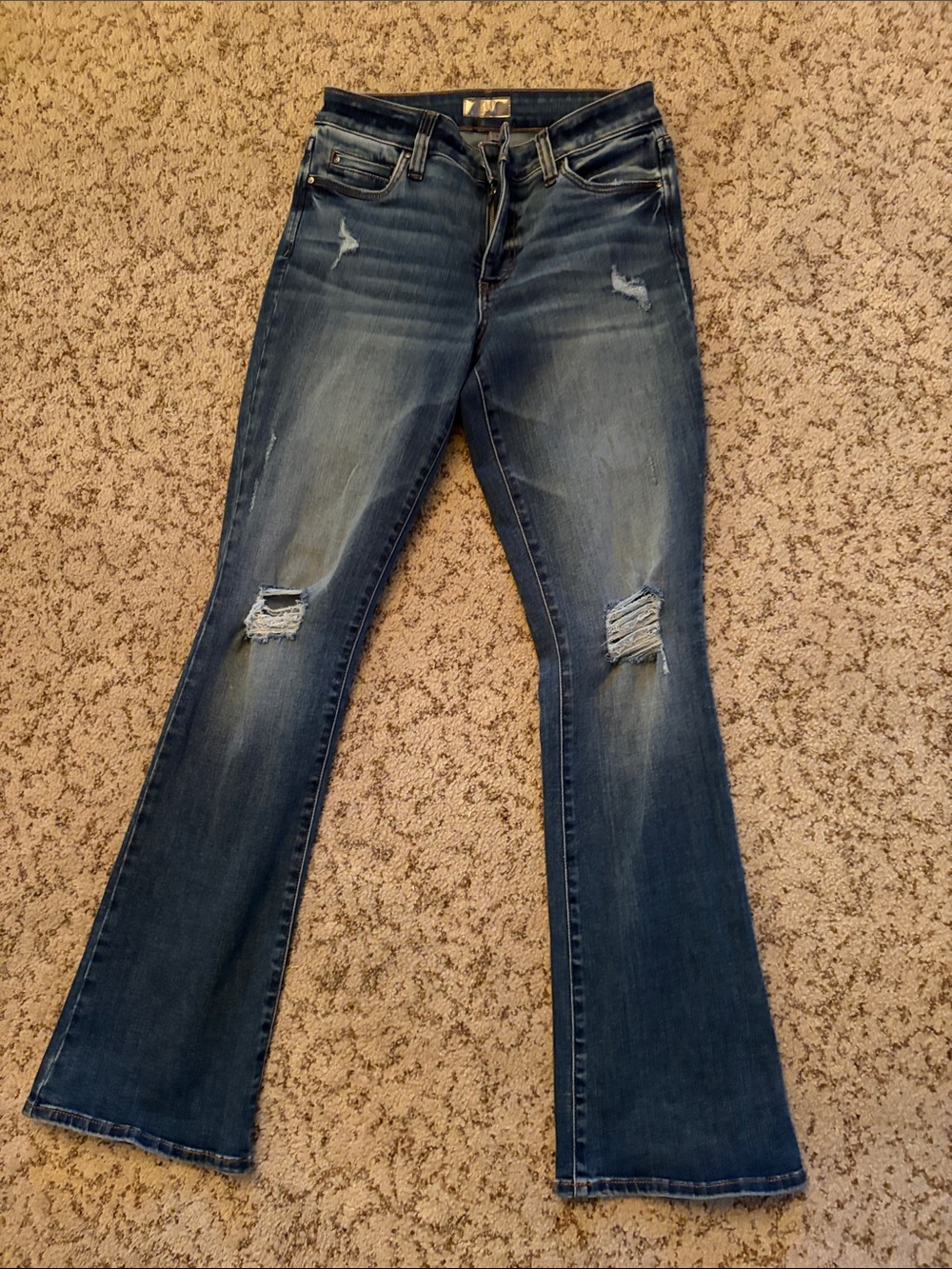 Kut from the Kloth Dark Blue Distressed Boot Cut Jeans